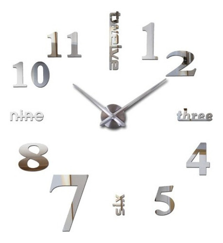 Reloj Para Pared 3d Grande Negro Gran Diseño Moderno Color D