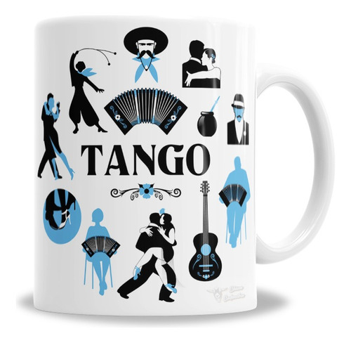 Taza De Cerámica Tango Cultura Argentina Tradicional En Caja