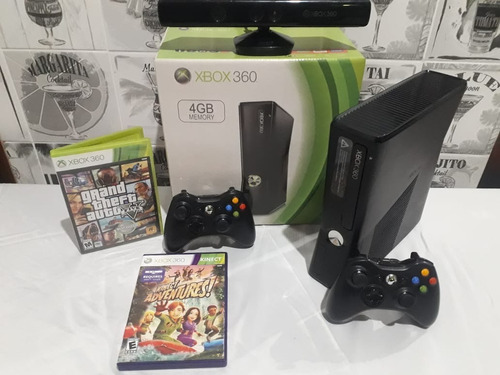 Xbox 360, 2 Controles, Jogo Gta 5, Kinect Em 12x S/juros