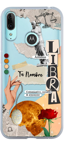 Funda Para Motorola Mujer Signo Zodiaco Libra Con Tu Nombre