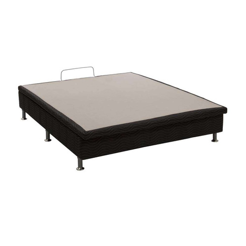 Base Para Cama Box Casal Dália Com Baú Preto