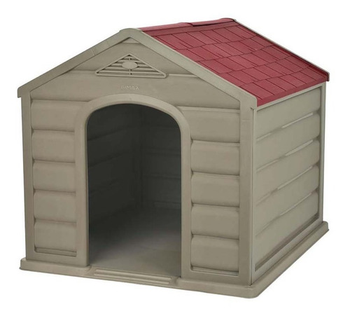 Casa Para Perro Razas Pequeñas Taupe - Rojo Ubq