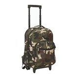 Maleta Escolar De 17'' Rockland Camuflada Con Ruedas