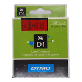 Cinta De Etiquetado Letratag Dymo 12 Mm D1 45017 Roja Y Negra