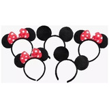 12 Diademas Orejas Ratón Mickey Mouse Minni Fiesta Infantil 