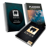 Kit Agenda Dentista Anamnese Capa Dura Planner Financeiro