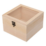 Caja De Madera Joyero Vitrina Con Tapa De Vidrio Con