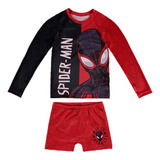 Conjunto Baño Spiderman Ml Filtro Uv Para Niño Mic