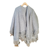 Poncho Ruana Abierta Gris 