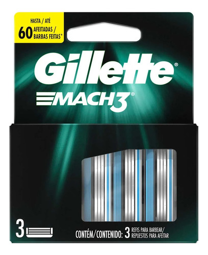 Repuestos De Afeitar Extra Lubricación Gillette Mach3+ 3 Un