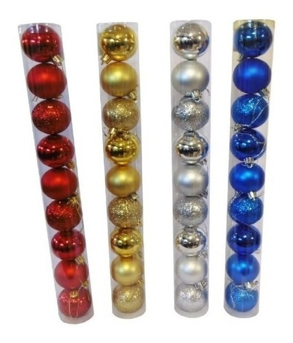 Set 12 Bolas Navideñas 5 Cm Color Brillante,mate, Metalizado