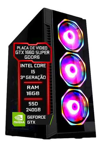 Pc Gamer Fácil Intel I5 16gb Ssd 240gb Gtx 1660 Super 6gb