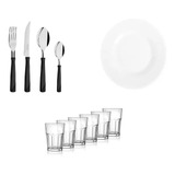 Set Vajilla Cubiertos Platos Y Vasos X 36 U Tramontina Nadir