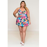 Maiô Plus Size Com Bojo E Saída Embutida Lírio Colors