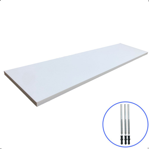 1 Prateleira 80x20 Madeira Mdf Branco Com Suporte Invisível