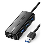 Hub Adaptador Usb 3.0 Ugreen 4 Em 1 Com Porta Rj45 Ethernet