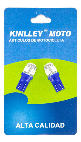 Foco Led Para Moto Motocicleta Pellizco T10 Azul Kinlley
