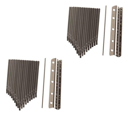 2 Sets Kalimba De 17 Teclas Teclas De Pulgar Piano De P...