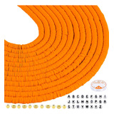 Kit Hacer Pulseras De   De Arcilla Naranja De 5000 Piez...