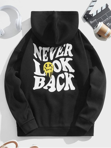 Moletom Capuz Blusa De Frio Canguru Never Look Back Inverno