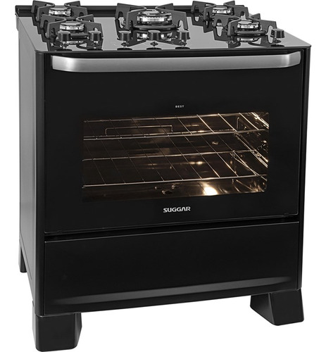 Fogão  De Chão Suggar  Best Cook A Gás/elétrico 5 Queimadores  Preto 127v/220v Porta Com Visor 90l