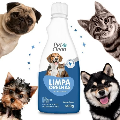 Limpa Ouvido Limpador D Orelha Cachorro Gato Pet Clean 500g