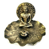 Incensario Buda Hindu Meditando Na Flor De Lotus Dourado