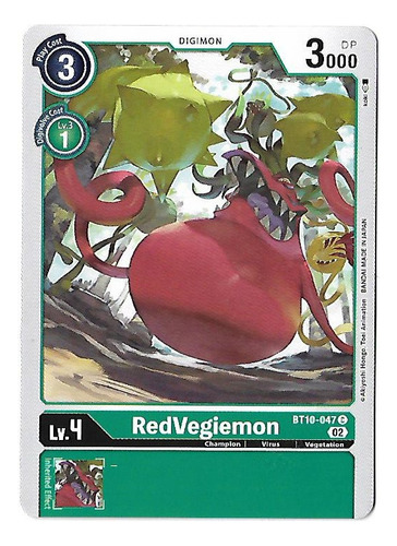 Digimon Ccg Redvegiemon - Common Bt10 Frete Incluso