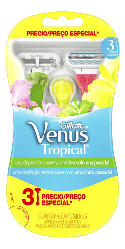 Máquina Para Afeitar Gillette  Venus Tropical 3 U