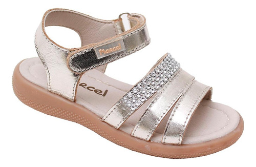 Sandalia Marcel Niña B980 Strass Cuero Velcro Talles 18-26  