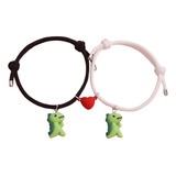 Pulsera De Pareja Dinosaurio Corazón Magnético Ajustable