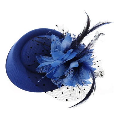 (bl) Tocador Para Sombrero, Velo De Malla, Flor, Plumas Y Pe
