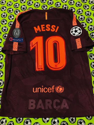 Jersey Nike Fc Barcelona Tercera 2017 2018 Lionel Messi Xl