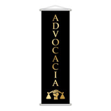 Banner Advocacia Advogado Direito Serviço Preto 100x30cm