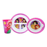 Vajilla Plastico Princesas Disney Platos 3pza Infantil Niñas