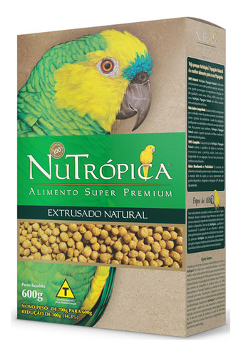 Ração Nutrópica Para Papagaio Extrusado Natural 600g