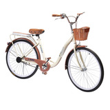 Bicicleta De Paseo Mujer Vintage Aro 26 Beige