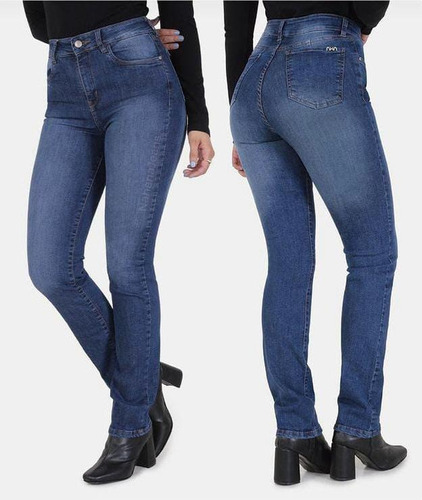 Pantalon Recto Jean Nahana Bio Stone Elastizado Tiro Alto