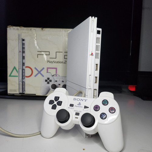 Playstation 2 Slim Ceramic White En Caja + 7 Discos Original