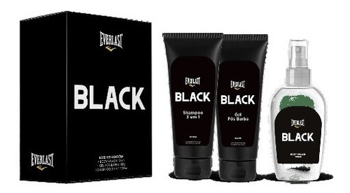 Kit Everlast Black (splash + P Barba + Shampoo) Sem Celofane