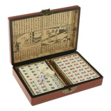 Juego De Mah-jong Chino Antiguo Y Raro Con Estuche De Cuero