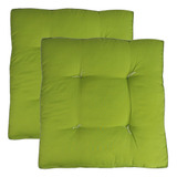  kit 2 Assentos Almofada Futon Elegante 45x45 Verde Limão