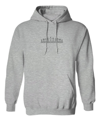 Sudadera Con Gorro Bordado Piezas De Ajedrez Logos Rey Reyna