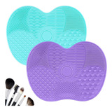 2pzs Alfombrilla De Silicona Para Limpiar Brochas Maquillaje