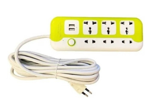 Alargador Zapatilla Eléctrica 6 Posiciones 2 Usb 5m 