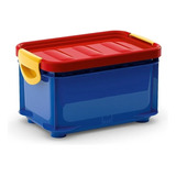 Clipper Caja De Plástico Con Clip De 2 Litros Multiusos Color Rojo/azul