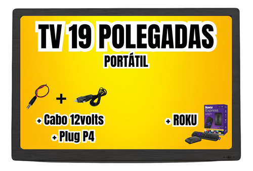 Tv Digital 19 Polegadas Roku Caminhão Motorhome Van Lancha 