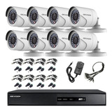 Kit Hikvision Full Hd Dvr 8ch + 8 Camaras 2mp Ext + Balun