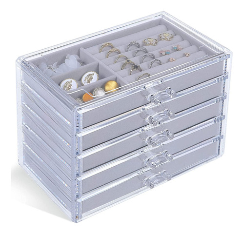 Caja De Joyería Acrílico Con 5 Cajones, Joyero Para Mujeres