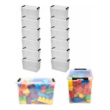 10 Cajas Plásticas Organizadoras Diamante Hogar Negocio10lts